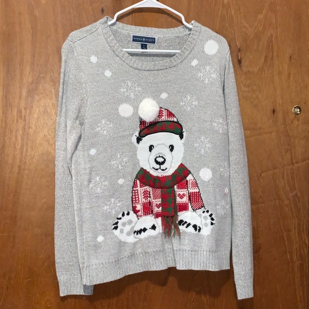 Karen Scott (Macy’s) Snow Bear Sweater. Size L